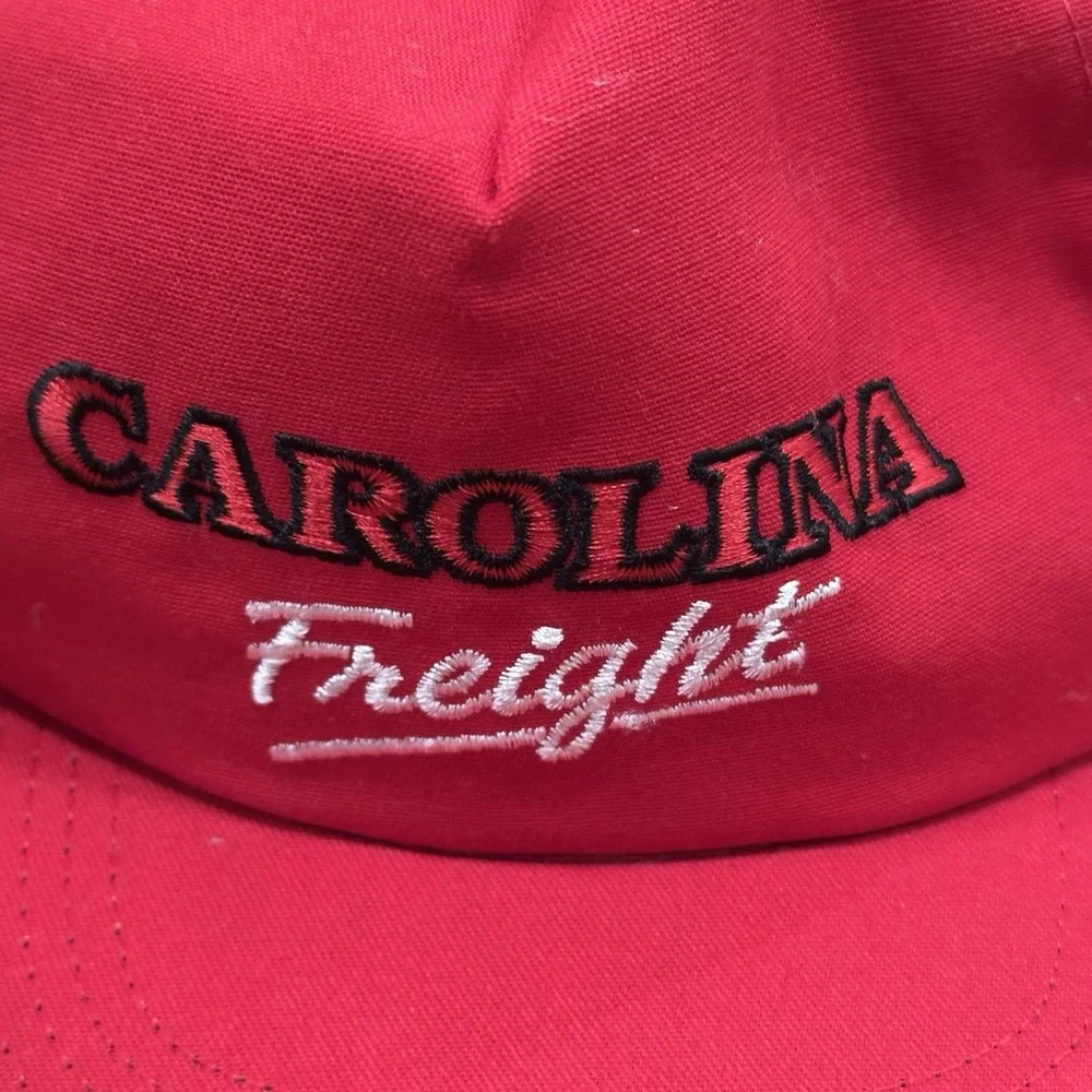 Vintage 80's CAROLINA FREIGHT‎ Red Snapback Trucker Hat Made In USA